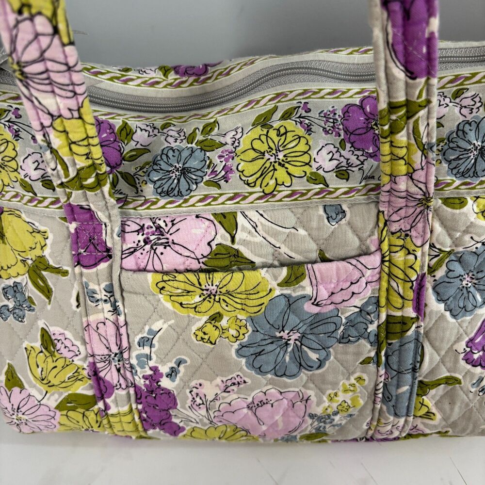 Vera Bradley Watercolor Purse Tote Bag Shoulder Zip Close Floral RETIRED PRINT - Picture 3 of 7